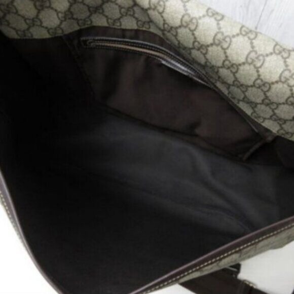 Authentic Gucci GG Plus XL Messenger Bag Canvas Monogram Flap Logo Supreme Tan - Picture 10 of 16